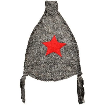 Шапка банная классическая "Буденовка", цвет серый , (без упаковки)