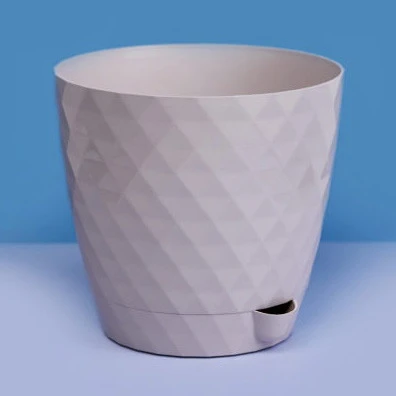 Горшок для цветов пластиковый 3л d-18см "Румба"с подоном льняной