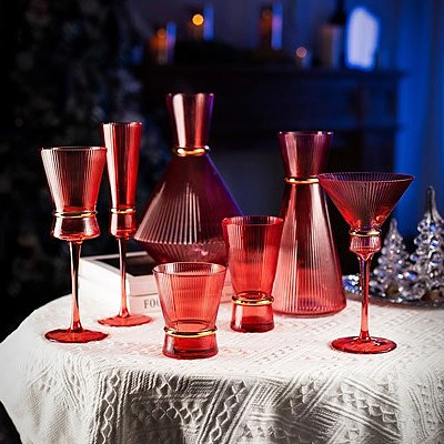 Ваза стеклянная VIVALDI 1350мл, красная_6