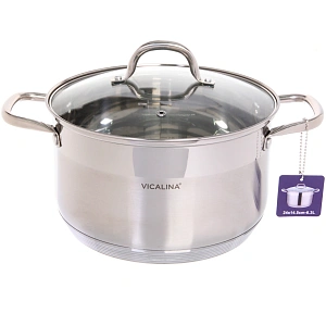 Кастрюля из нержавеющей стали VICALINA 6,3л, индукция, VL-1075