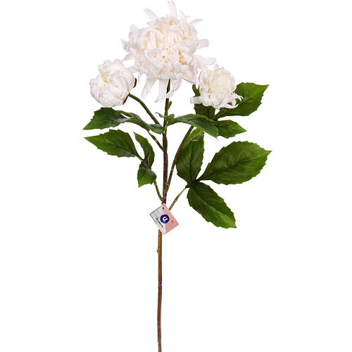 Цветок искусственный "Natur" 67см Пион белый