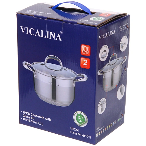 Кастрюля из нержавеющей стали VICALINA 2,7л, индукция, VL-1073_3