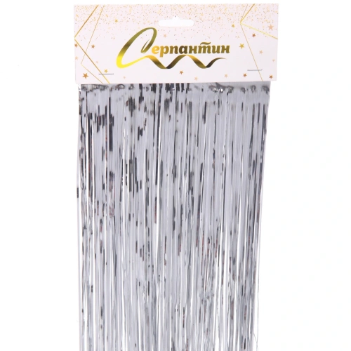 Дождик 2 м "Глянцевый стиль", серебро