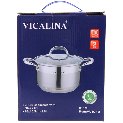 Кастрюля из нержавеющей стали VICALINA 1,9л, индукция, VL-1072_2
