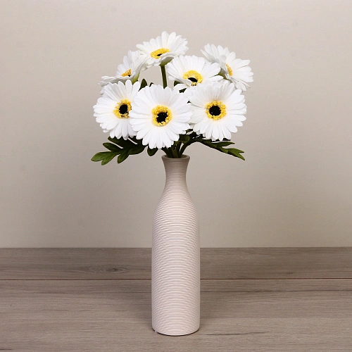 Цветы искусственные Natur 33см Герберы 7шт белые_5