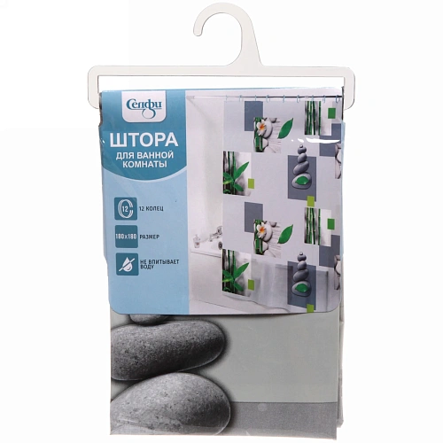 Штора для ванной 180х180 Селфи EVA Плюмерия_4