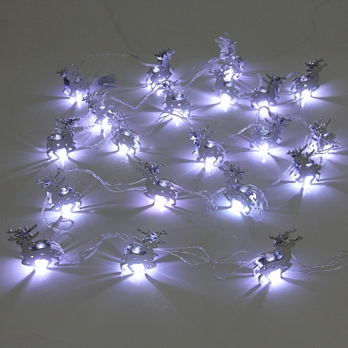 Гирлянда для дома Серебряный олень 4м 20 ламп LED, 64 см прозрпров,1 реж, IP-20, Белый (возможность соединения)_3