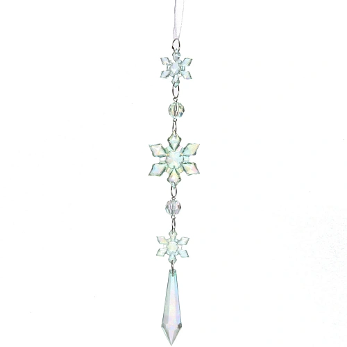 Подвеска Хрустальная снежинка 4,522 см, Зелёный_3