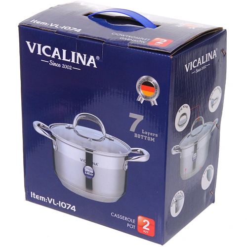 Кастрюля из нержавеющей стали VICALINA 3,6л, индукция, VL-1074,_3