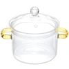 Кастрюля из боросиликатного стекла 1,5л "Хай-Тек" со стеклянными жёлтыми ручками