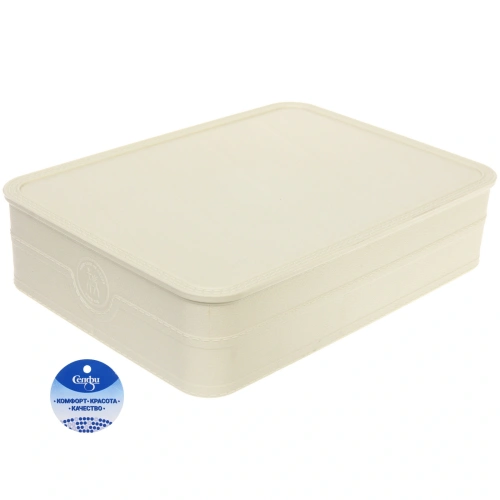Корзина - органайзер для хранения с крышкой "ОКСФОРД", цвет айвори, 32,8*24*8,1см (лейбл Селфи)