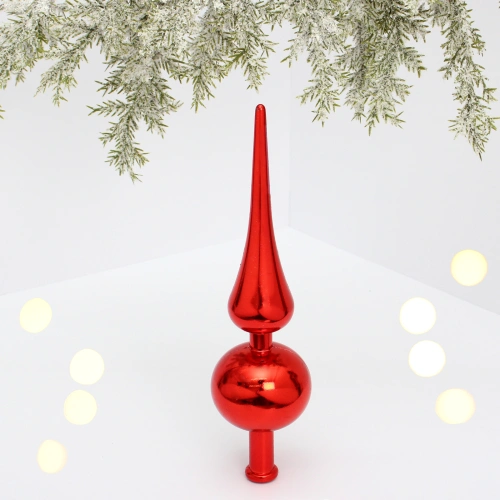 Верхушка на ёлку 23 см "Глянец" красный
