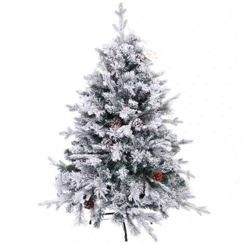 Елка "Заснеженная принцесса" 120 см, ПВХ, леска, резина с белым напылением (355 веток)