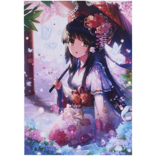 Алмазная мозаика на подрамнике с полным заполнением "МИР ЯРКИХ КРАСОК", Холо с зонтом, 20*30 см