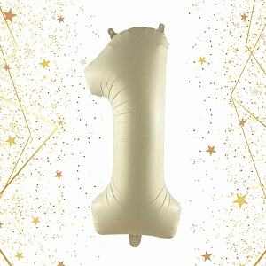 Шар фольгированный 32'/81см "Цифра "1" (молочный)