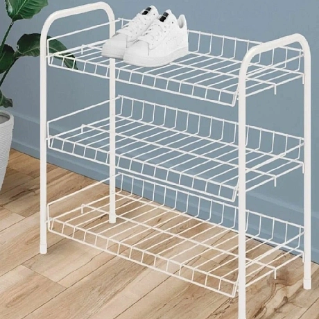 Этажерка для обуви 3 полки 460*280*525 матовый белый ЭТ4/МБ 