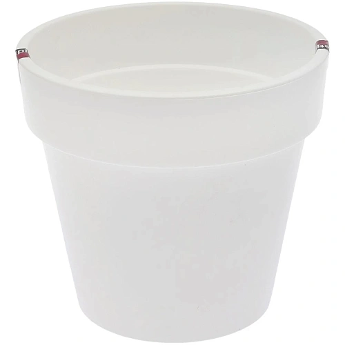 Кашпо для цветов пластиковое 1л d-14,5см "Порто" со вставкой белый