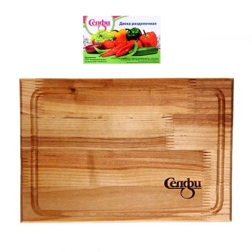 Доска разделочная "Прямоугольник" средняя с желобом 29*20*1,8см 
