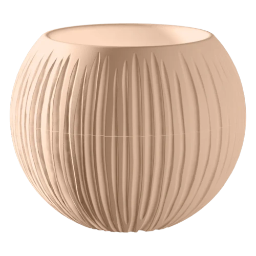 Кашпо для цветов пластиковое 1,7л d-13,5см "Сфера" Пудровый