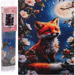 Алмазная мозаика в рулоне 30*40см полная выкладка "DIAMOND", Лисенок