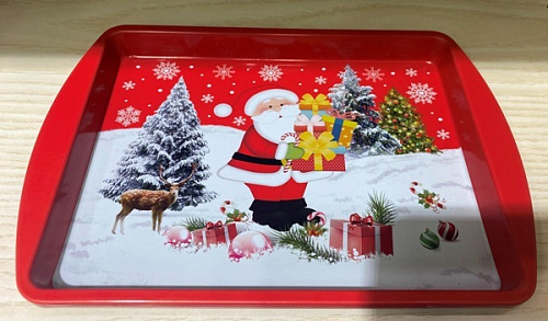 Поднос жестяной 20*14см "Настроение праздника"
