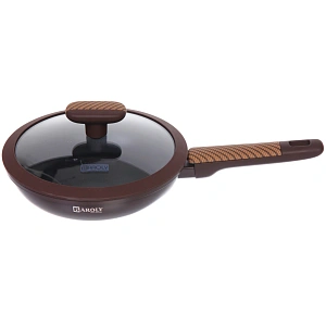 Сковорода "BAROLY" CHOCOLATE 20см индукционная с крышкой, бакелитовая ручка