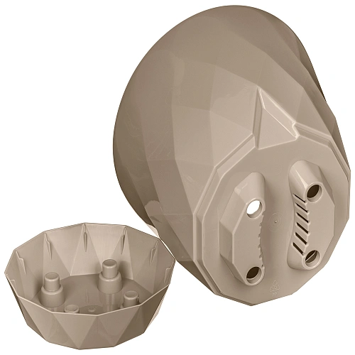 Горшок для цветов пластиковый 2,3л d-17,5см Laurel с поддоном бежевый_2