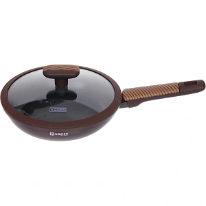 Сковорода "BAROLY" CHOCOLATE 22см индукционная с крышкой, бакелитовая ручка