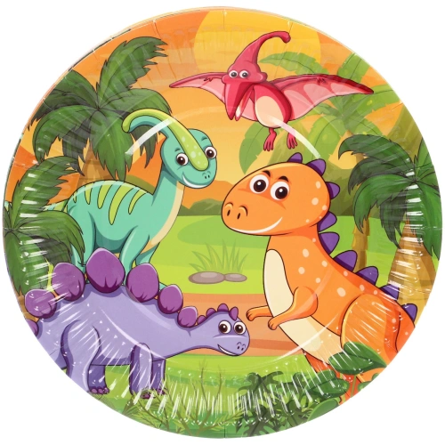 Тарелка бумажная 18 см в наборе 10 шт "Славные динозаврики"
