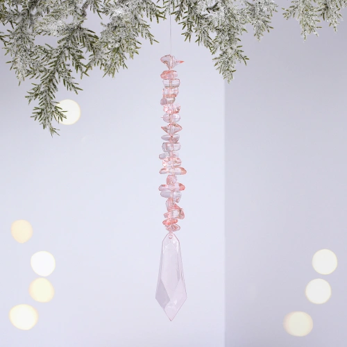 Подвеска "Сказочная льдинка" 21 см, Розовый