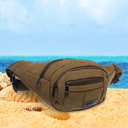 Сумка на пояс Sport leader - Street Fashion, 4 кармана, цвет бежевый, 35166см_4