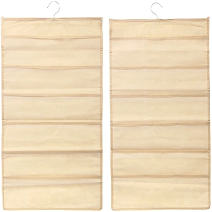 Органайзер двухсторонний подвесной для хранения вещей с крючком "ИДЕЯДОМА", цвет бежевый, 24 кармашка, 75*39см