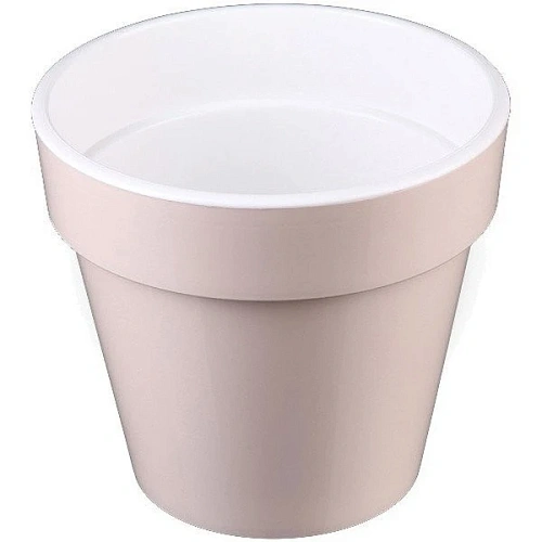 Кашпо для цветов пластиковое 1л d-14,5см "Порто" со вставкой жемчуг