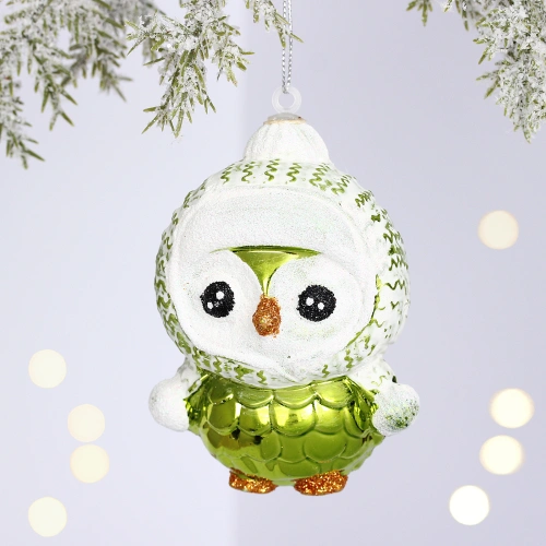 Ёлочная игрушка "Чудной пингвин" 7*5*10 см, Салатовый