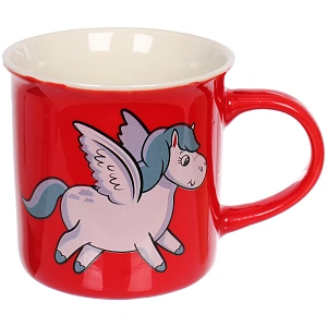 Кружка керамическая 210мл "Белокрылые лошадки", микс рисунков