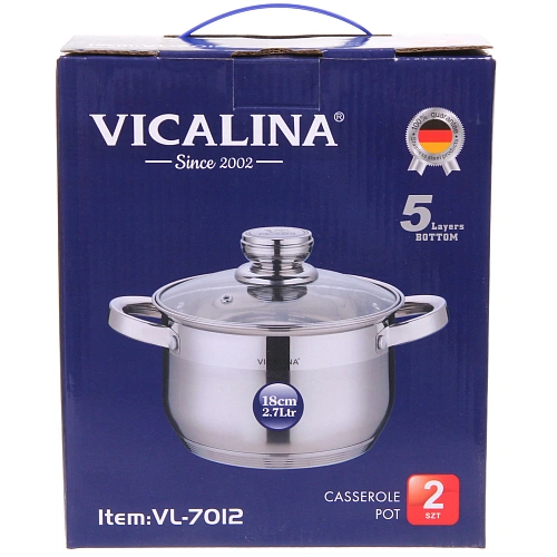Кастрюля из нержавеющей стали VICALINA 2,7л, индукция, VL-7012_2
