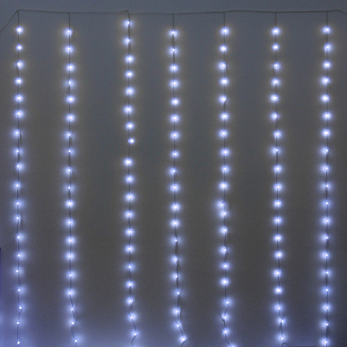 Гирлянда для дома ЗАНАВЕС "Bright light" Водопад 3м*3м 240 ламп LED, IP-20, 8 режимов. Белый (возможность соединения)