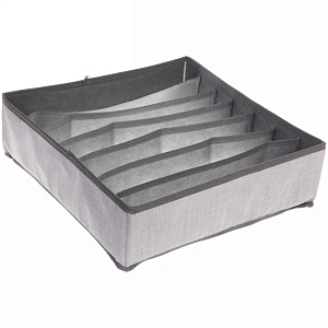 Кофр - органайзер для хранения вещей "ЭФОЛТ", цвет пыльно - серый, 7 отделений, 32*32*10см✦