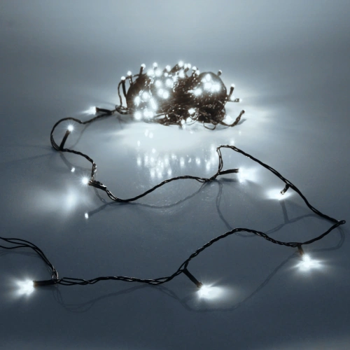 Гирлянда для дома НИТЬ 8 м 60 ламп LED черный пров.,8 реж, IP-20, Белый (ПЕРВАЯ ЦЕНА)