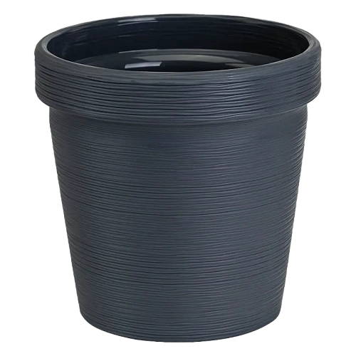 Кашпо для цветов пластиковое 1,1л d-13 см "Терра" Антрацит 