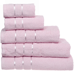 Полотенце махровое 70*140см "LUNA" цвет светло-розовый 10100 плотность 360гр/м2 с петелькой-подвесом