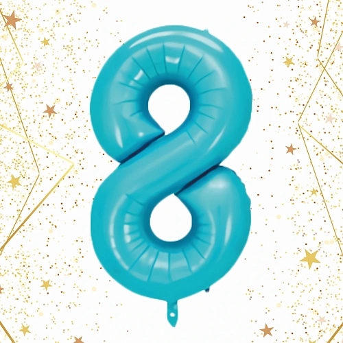 Шар фольгированный 32'81см Цифра 8 (голубой)_2