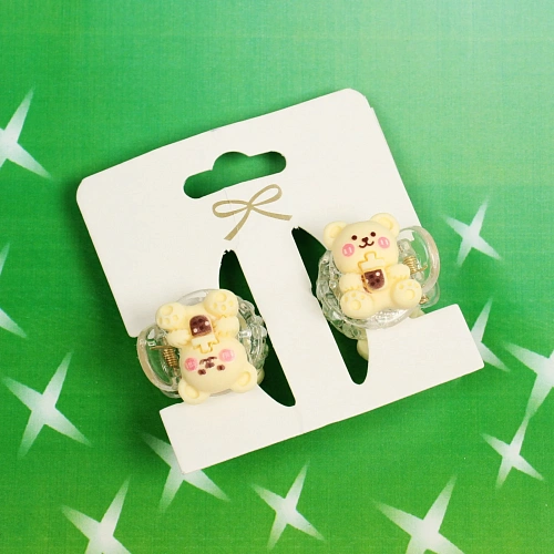 Заколки - крабы для волос детские 2шт на блистере Chocolate Lolly, мишки, 22 см_4