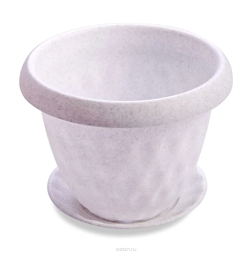 Горшок для цветов пластиковый 0,9л d-14см "Розетта" c поддоном мраморный С125МРА