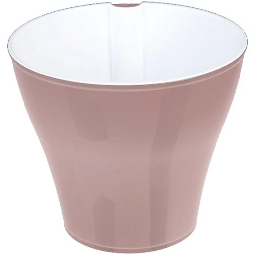 Кашпо для цветов пластиковое 1л d-14см "Афина" со вставкой мокко