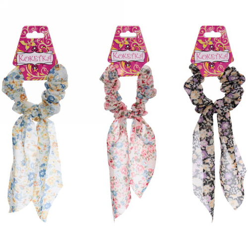 Резинка для волос "Harizma - Alina", микс 3 цвета, d-8см, длина ленты 18см