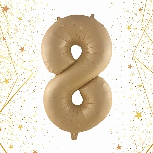 Шар фольгированный 32'/81см "Цифра "8" (шампань)