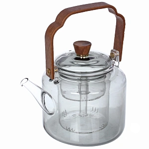 Чайник заварочный стеклянный 1000мл "Хай-Тек" с двойным ситом