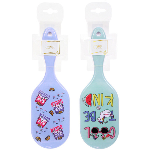 Расческа массажная овальная КОТИКИ, микс 4 дизайна, 237,5см (PVC подвес)_9