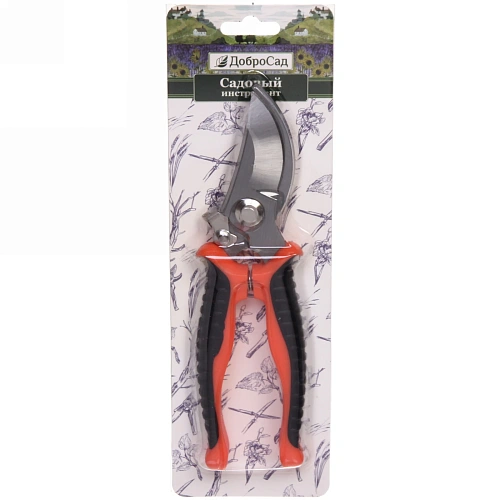 Секатор плоскостной 7,5 (19,5см) Фортуна пластиковые прорезиненные ручки ДоброСад_4